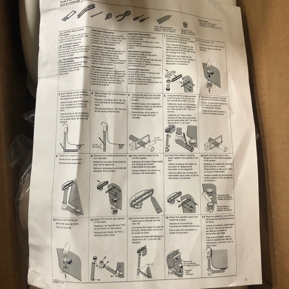 Koehler drain assembly gold couldn't use due to buying wrong tub concrete floor - Picture 4 of 5